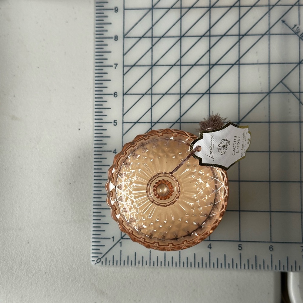 Pink Glass Candle with Lid - Picture 5 of 6